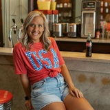 USA Leopard | Adult Tee-Adult Tee-Sister Shirts-Sister Shirts, Cute & Custom Tees for Mama & Littles in Trussville, Alabama.