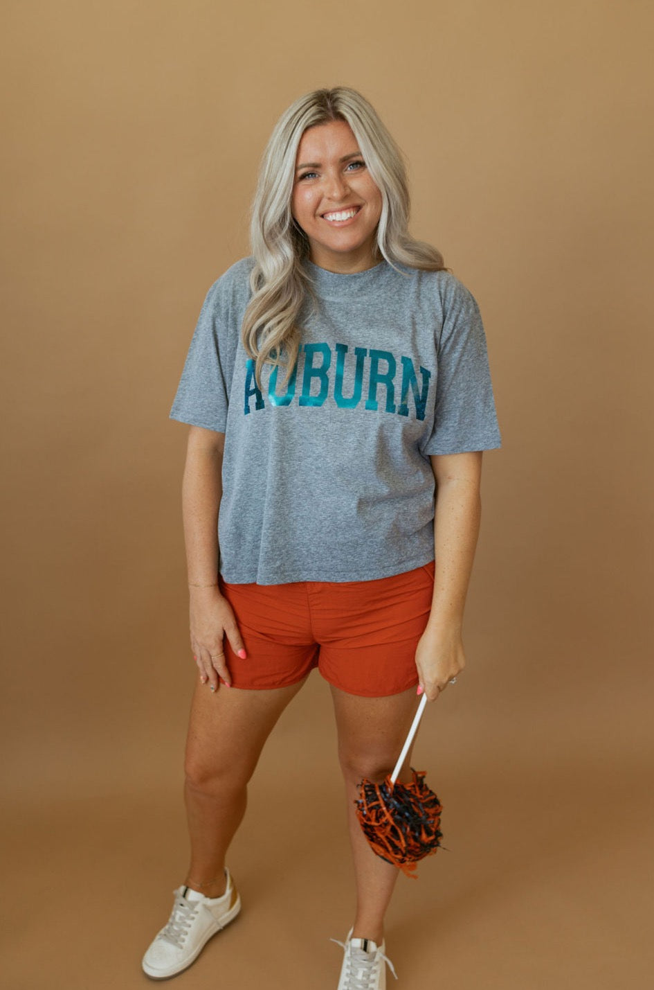 Auburn Foil | Mom Crop Tee-Womens - Tops - Tees-Sister Shirts-Sister Shirts, Cute & Custom Tees for Mama & Littles in Trussville, Alabama.
