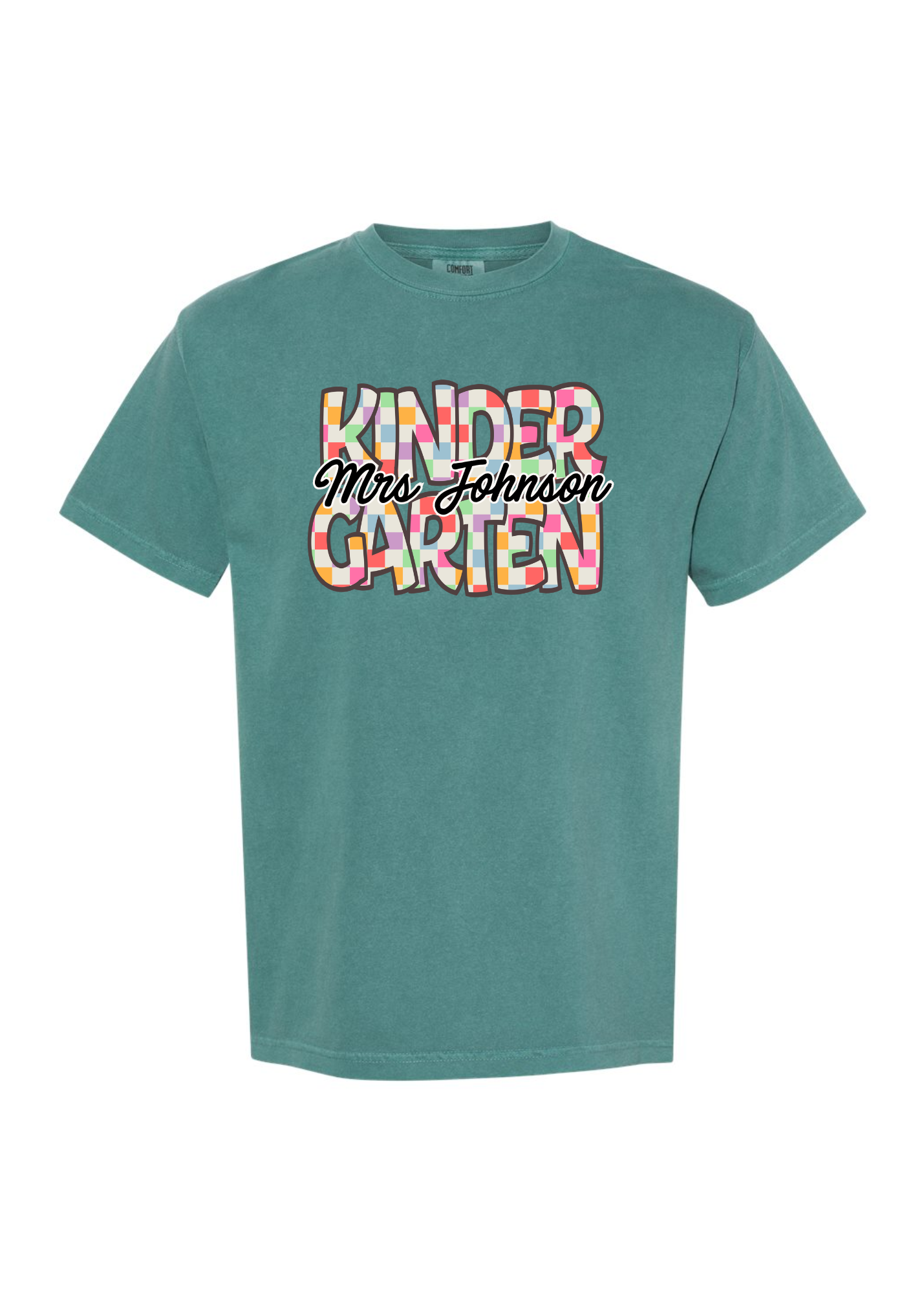Checkered Grade + Teacher | Adult Garment Dyed Tee-Womens - Tops - Tees-Sister Shirts-Sister Shirts, Cute & Custom Tees for Mama & Littles in Trussville, Alabama.