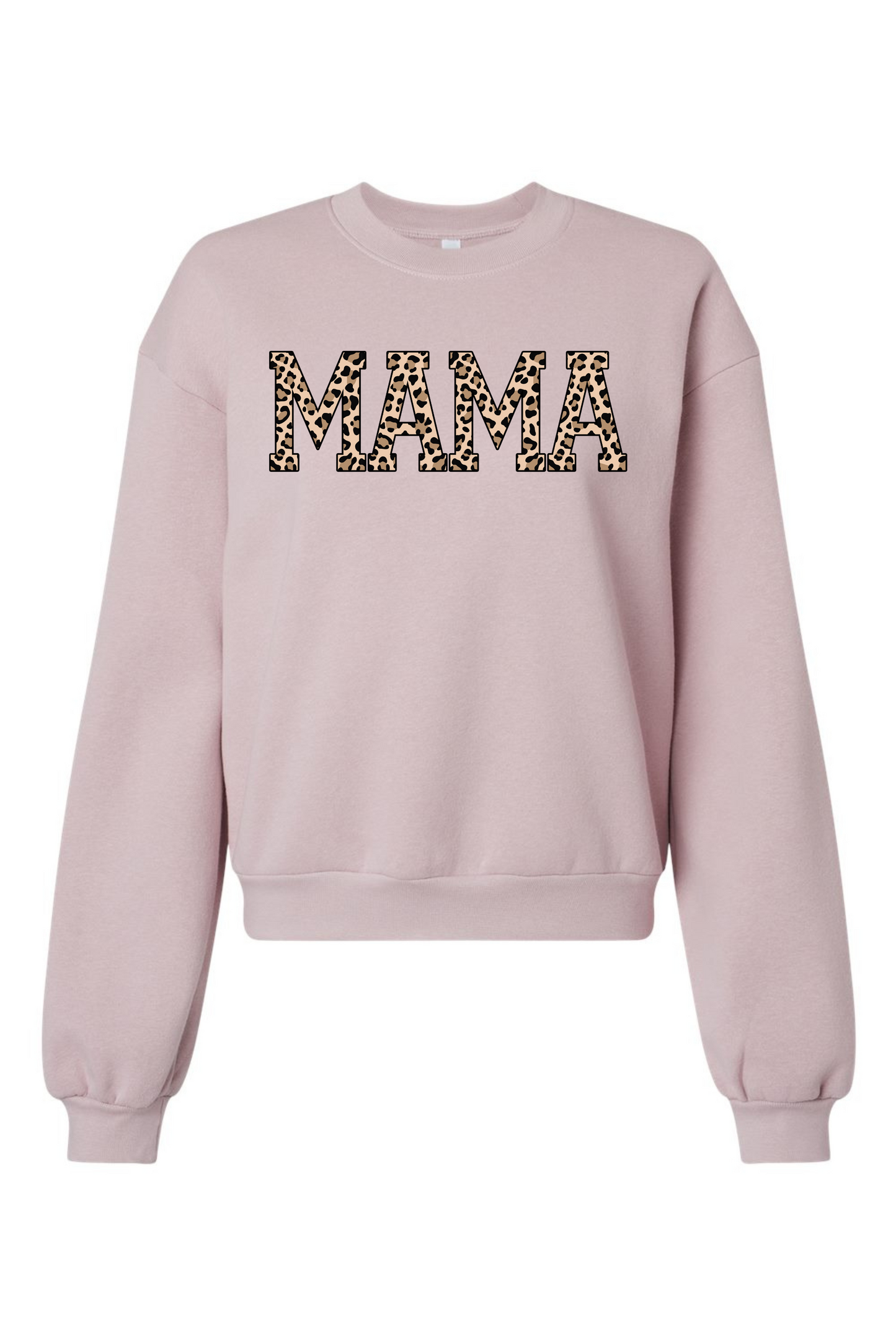 Mama Leopard | Adult Balloon Sleeve Mom Crop Pullover | RTS-Adult Crewneck-Sister Shirts-Sister Shirts, Cute & Custom Tees for Mama & Littles in Trussville, Alabama.