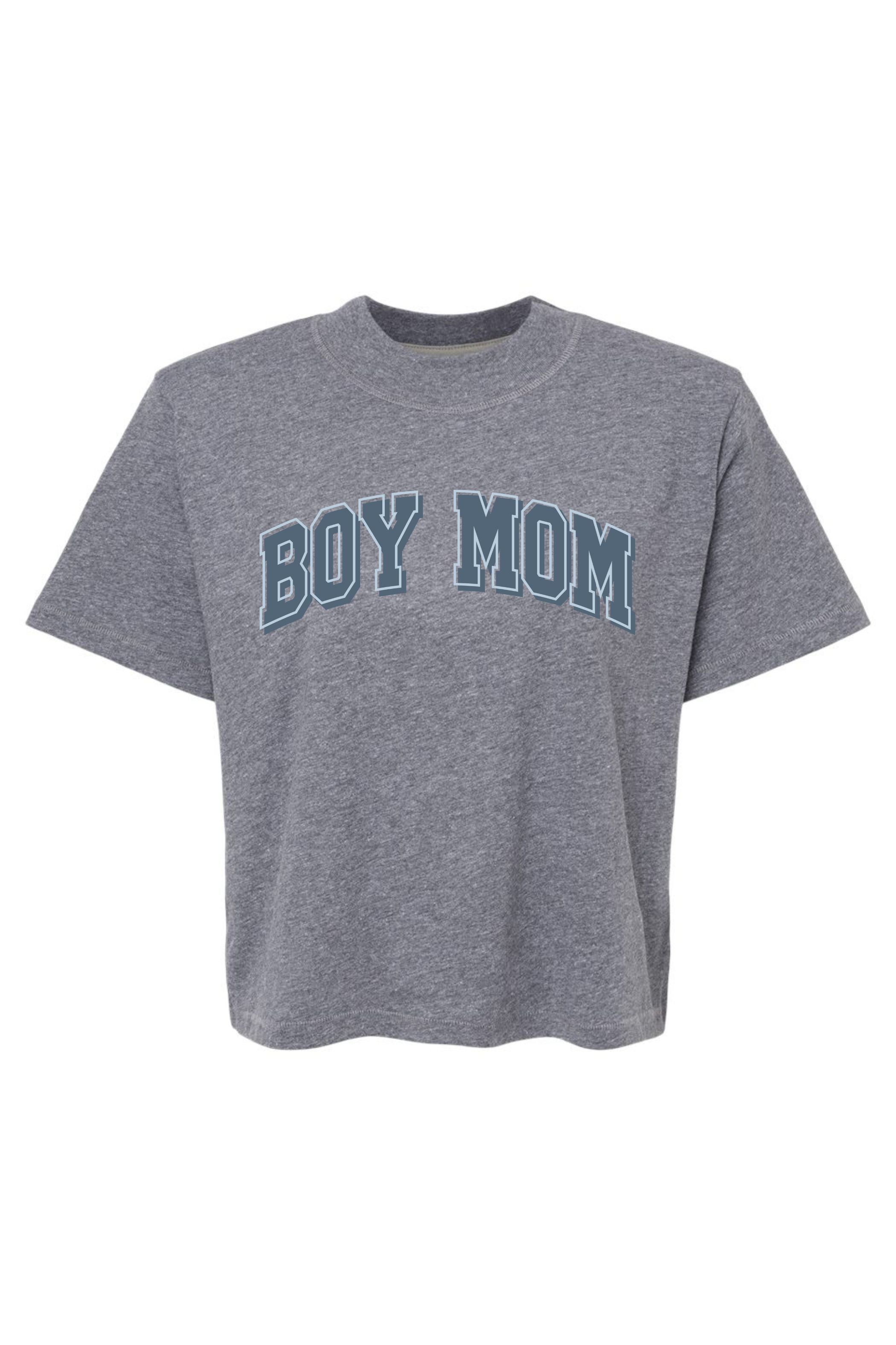 Boy Mom | Mom Crop Tee-Womens - Tops - Tees-Sister Shirts-Sister Shirts, Cute & Custom Tees for Mama & Littles in Trussville, Alabama.