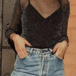 Moonlit Mesh Top-Womens - Tops - Blouses-SMR Wholesale-Sister Shirts, Cute & Custom Tees for Mama & Littles in Trussville, Alabama.