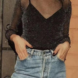 Moonlit Mesh Top-Womens - Tops - Blouses-SMR Wholesale-Sister Shirts, Cute & Custom Tees for Mama & Littles in Trussville, Alabama.