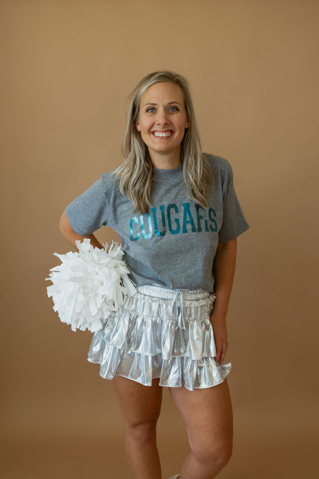 Cougars Foil | Mom Crop Tee-Womens - Tops - Tees-Sister Shirts-Sister Shirts, Cute & Custom Tees for Mama & Littles in Trussville, Alabama.