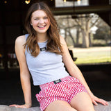 Gingham Boxer Shorts | Red-Shorts-Girlie Girl Originals-Sister Shirts, Cute & Custom Tees for Mama & Littles in Trussville, Alabama.
