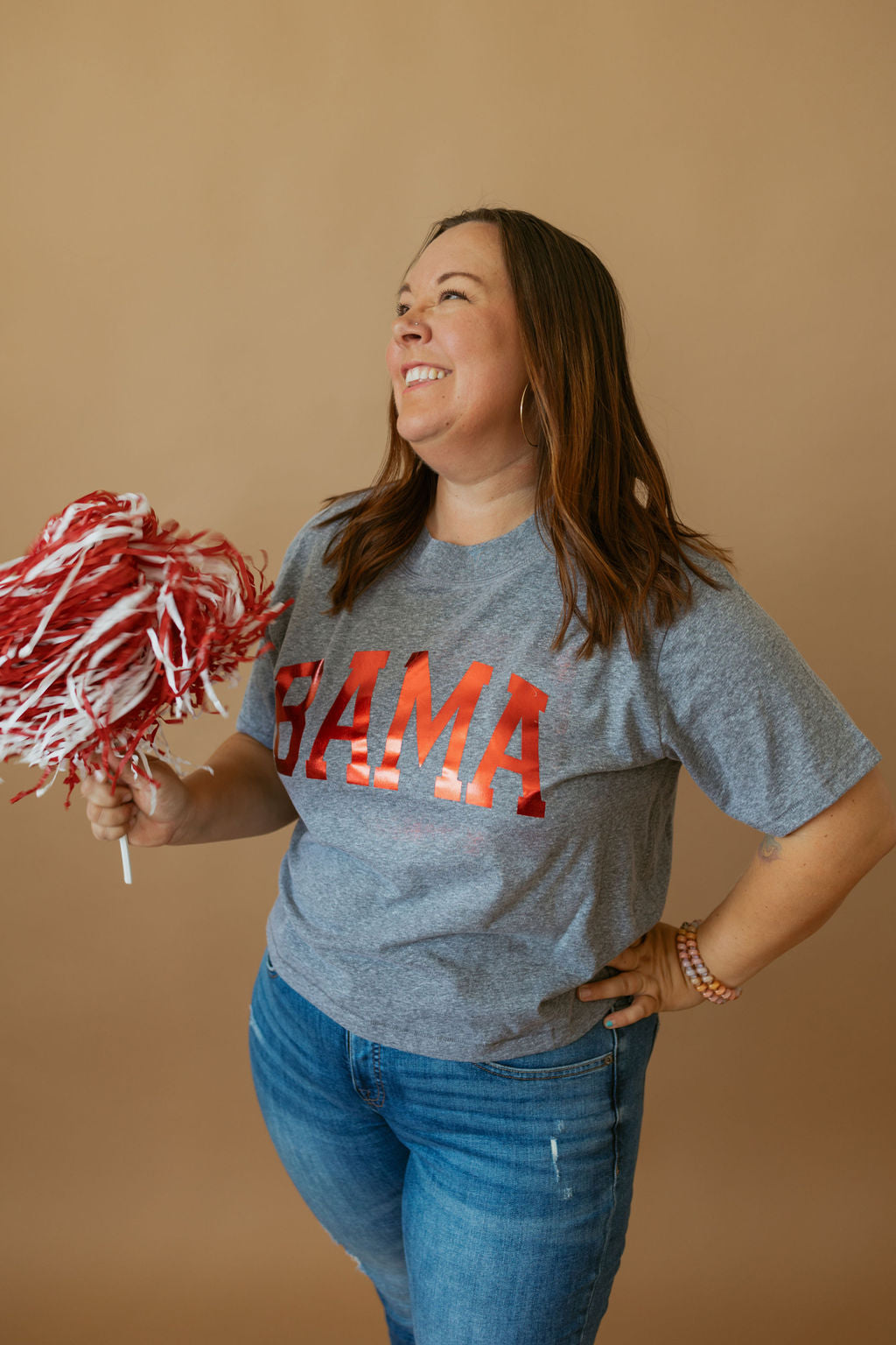 Bama Foil | Mom Crop Tee-Womens - Tops - Tees-Sister Shirts-Sister Shirts, Cute & Custom Tees for Mama & Littles in Trussville, Alabama.