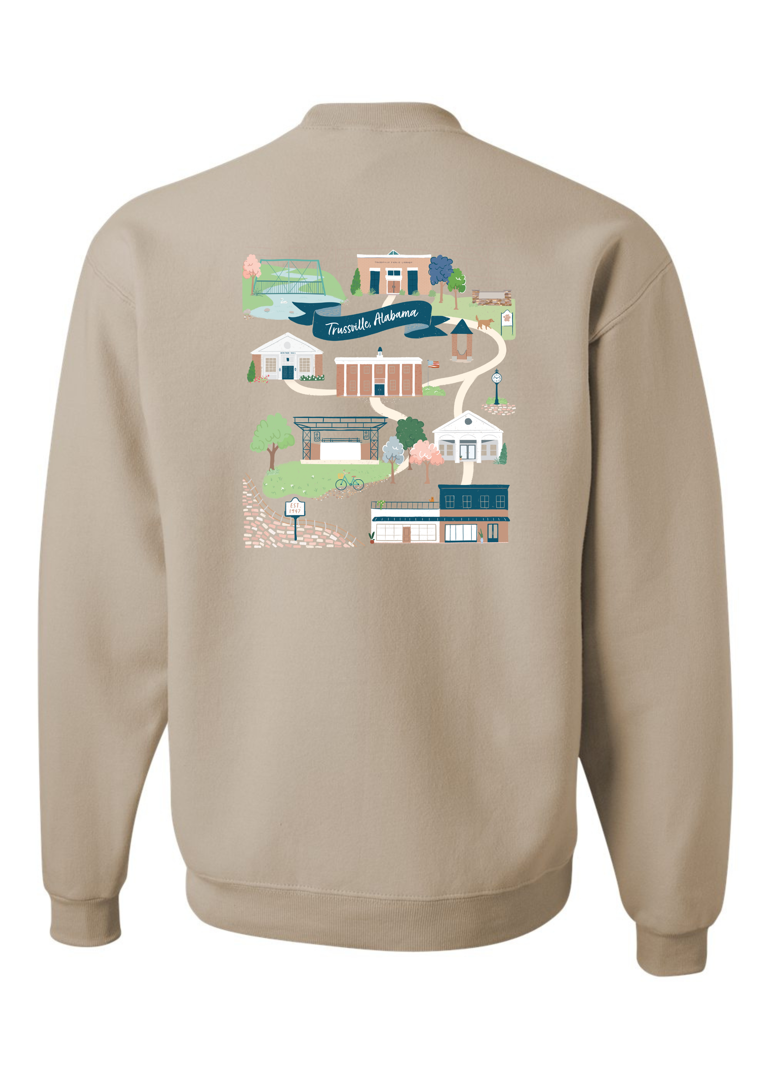Trussville City Landmarks | Adult Crewneck-Women - Tops - Crewnecks-Sister Shirts-Sister Shirts, Cute & Custom Tees for Mama & Littles in Trussville, Alabama.