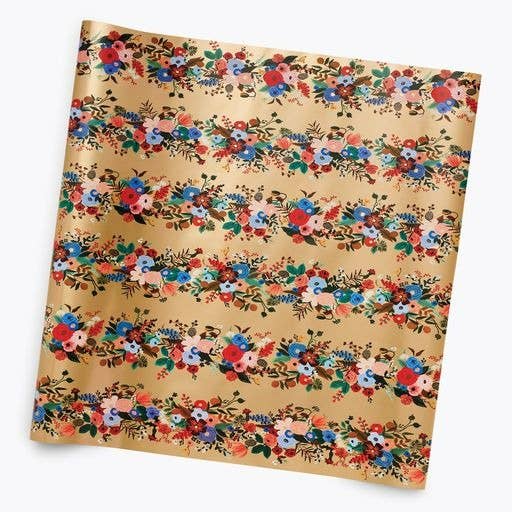 Rifle Paper Co. | Holiday Garden Party Wrapping Paper-Wrapping Paper-Rifle Paper Co.-Sister Shirts, Cute & Custom Tees for Mama & Littles in Trussville, Alabama.