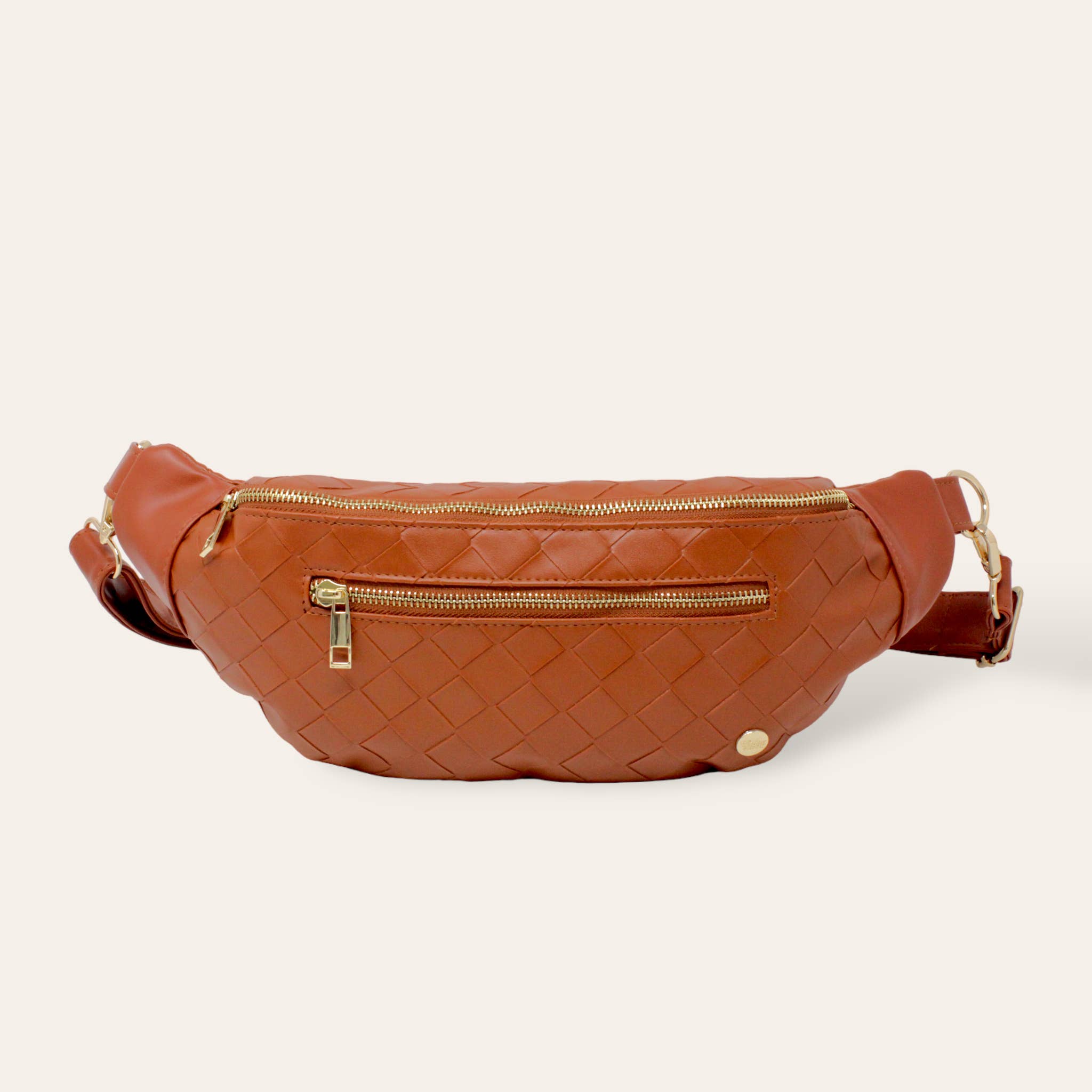 Brown Leather | Woven Belt Bag-Women - Bags-The Darling Effect-Sister Shirts, Cute & Custom Tees for Mama & Littles in Trussville, Alabama.