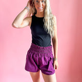 Elastic Waist Active Wear Shorts | Plum-women - bottoms - shorts-Zenana-Sister Shirts, Cute & Custom Tees for Mama & Littles in Trussville, Alabama.