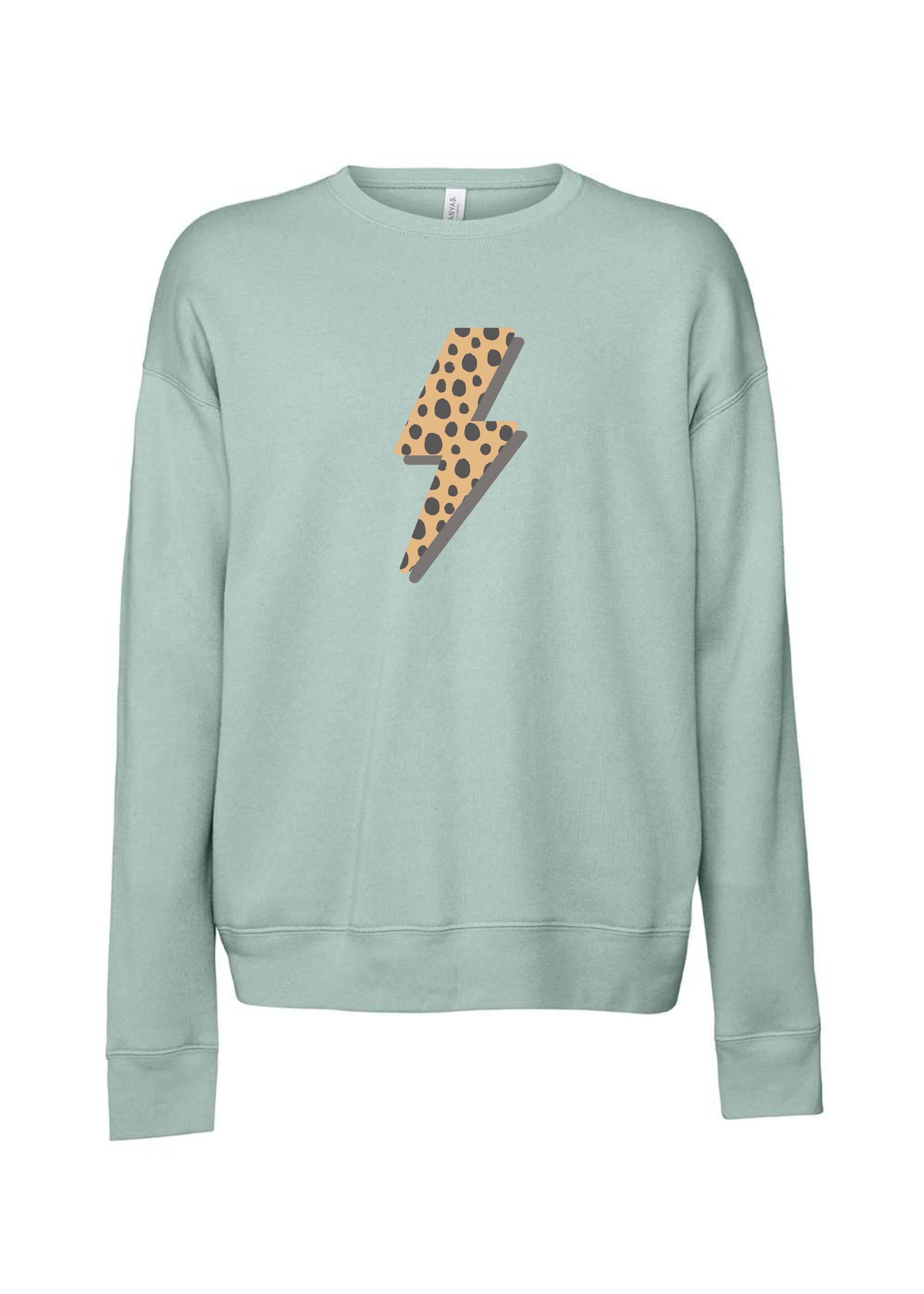 Cheetah Bolt | Adult Crewneck-Women - Tops - Crewnecks-Sister Shirts-Sister Shirts, Cute & Custom Tees for Mama & Littles in Trussville, Alabama.