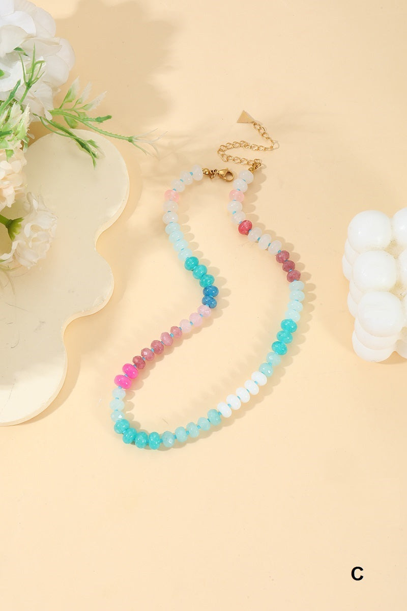 Gemstone Necklace | Natural Agate-Women - Jewelry - Necklaces-zenana-Sister Shirts, Cute & Custom Tees for Mama & Littles in Trussville, Alabama.