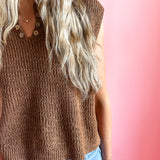The Sutton in Toffee | Sweater Vest-Women - Tops - Blouses-Zenana-Sister Shirts, Cute & Custom Tees for Mama & Littles in Trussville, Alabama.