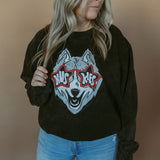 Huskies Glasses | Adult Mineral Wash Crewneck-Women - Tops - Crewnecks-Sister Shirts-Sister Shirts, Cute & Custom Tees for Mama & Littles in Trussville, Alabama.