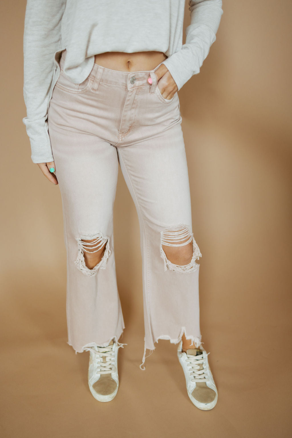 90s Vintage Super High Rise Crop Flare Jeans-Women - Bottoms - Pants-Vervet-Sister Shirts, Cute & Custom Tees for Mama & Littles in Trussville, Alabama.