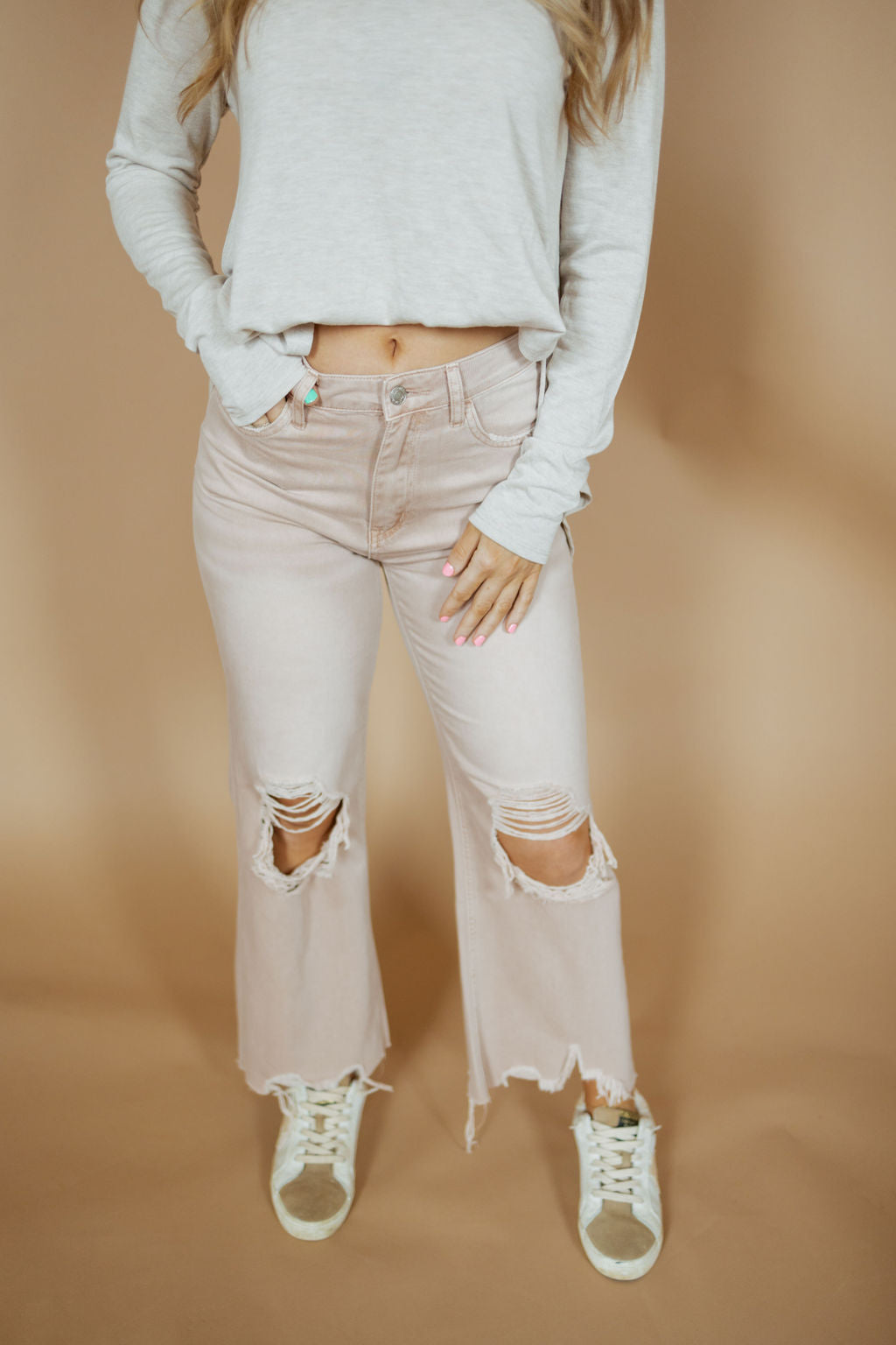 90s Vintage Super High Rise Crop Flare Jeans-Women - Bottoms - Pants-Vervet-Sister Shirts, Cute & Custom Tees for Mama & Littles in Trussville, Alabama.