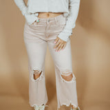 90s Vintage Super High Rise Crop Flare Jeans-Women - Bottoms - Pants-Vervet-Sister Shirts, Cute & Custom Tees for Mama & Littles in Trussville, Alabama.
