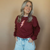 Pink Multi Spotted Bolt | Adult Crewneck-Women - Tops - Crewnecks-Sister Shirts-Sister Shirts, Cute & Custom Tees for Mama & Littles in Trussville, Alabama.