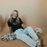 Foil Huskies Throwback Tonal | Mom Crop Tee-Womens - Tops - Tees-Sister Shirts-Sister Shirts, Cute & Custom Tees for Mama & Littles in Trussville, Alabama.