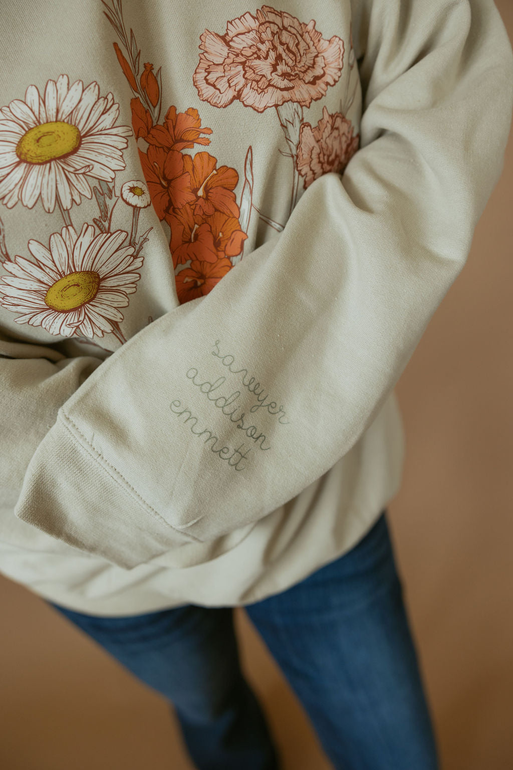 Birth Flower | Adult Crewneck-Women - Tops - Crewnecks-Sister Shirts-Sister Shirts, Cute & Custom Tees for Mama & Littles in Trussville, Alabama.