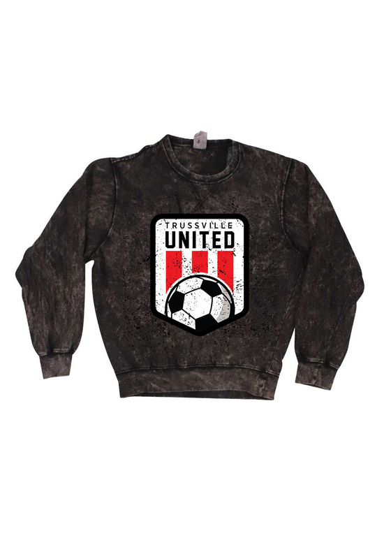 Trussville United Distressed | Adult Mineral Wash Pullover-Adult Crewneck-Sister Shirts-Sister Shirts, Cute & Custom Tees for Mama & Littles in Trussville, Alabama.