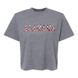 Alabama Checkered | Mom Crop Tee-Womens - Tops - Tees-Sister Shirts-Sister Shirts, Cute & Custom Tees for Mama & Littles in Trussville, Alabama.