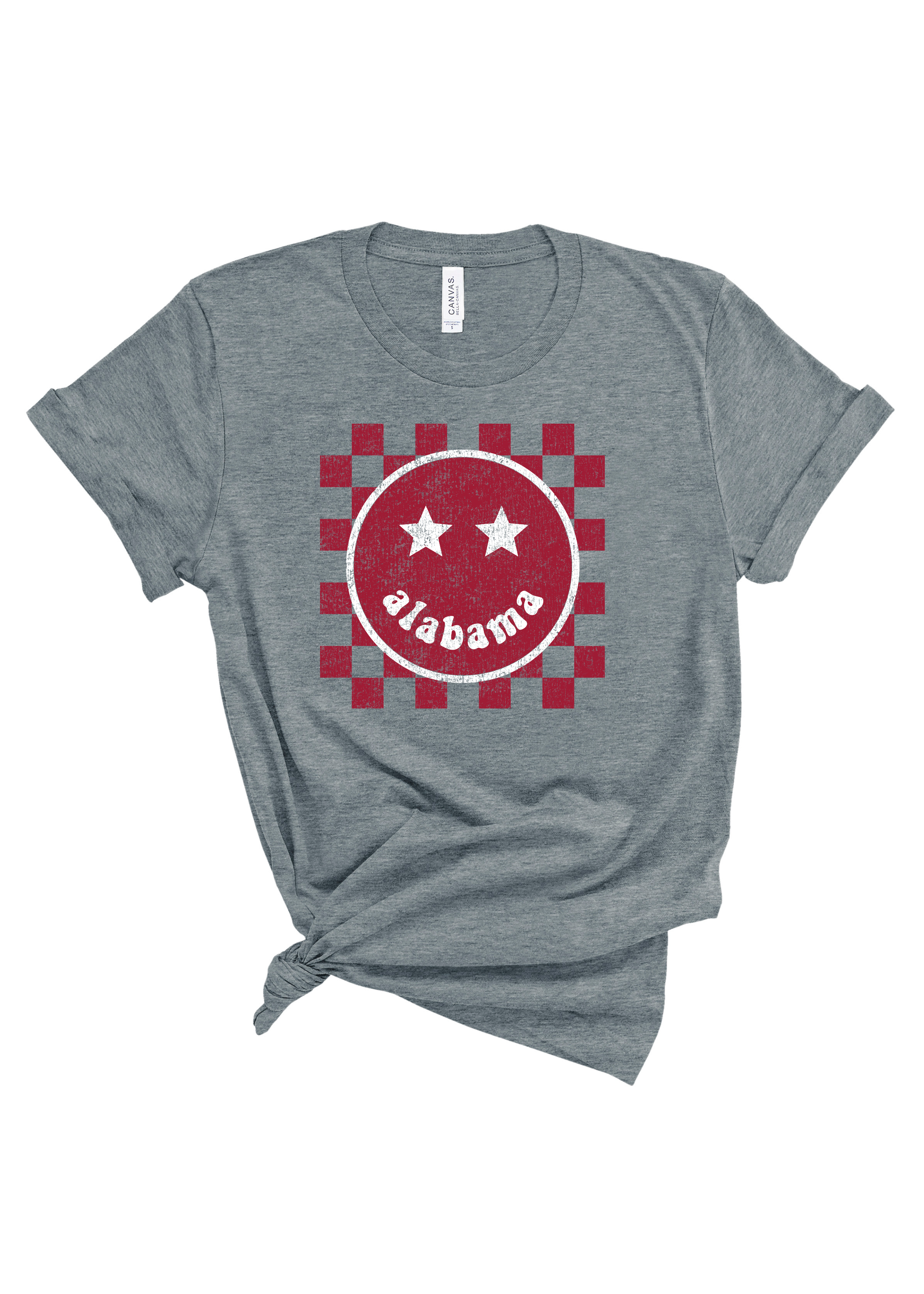 Alabama Happy Checkered | Adult Tee-Womens - Tops - Tees-Sister Shirts-Sister Shirts, Cute & Custom Tees for Mama & Littles in Trussville, Alabama.