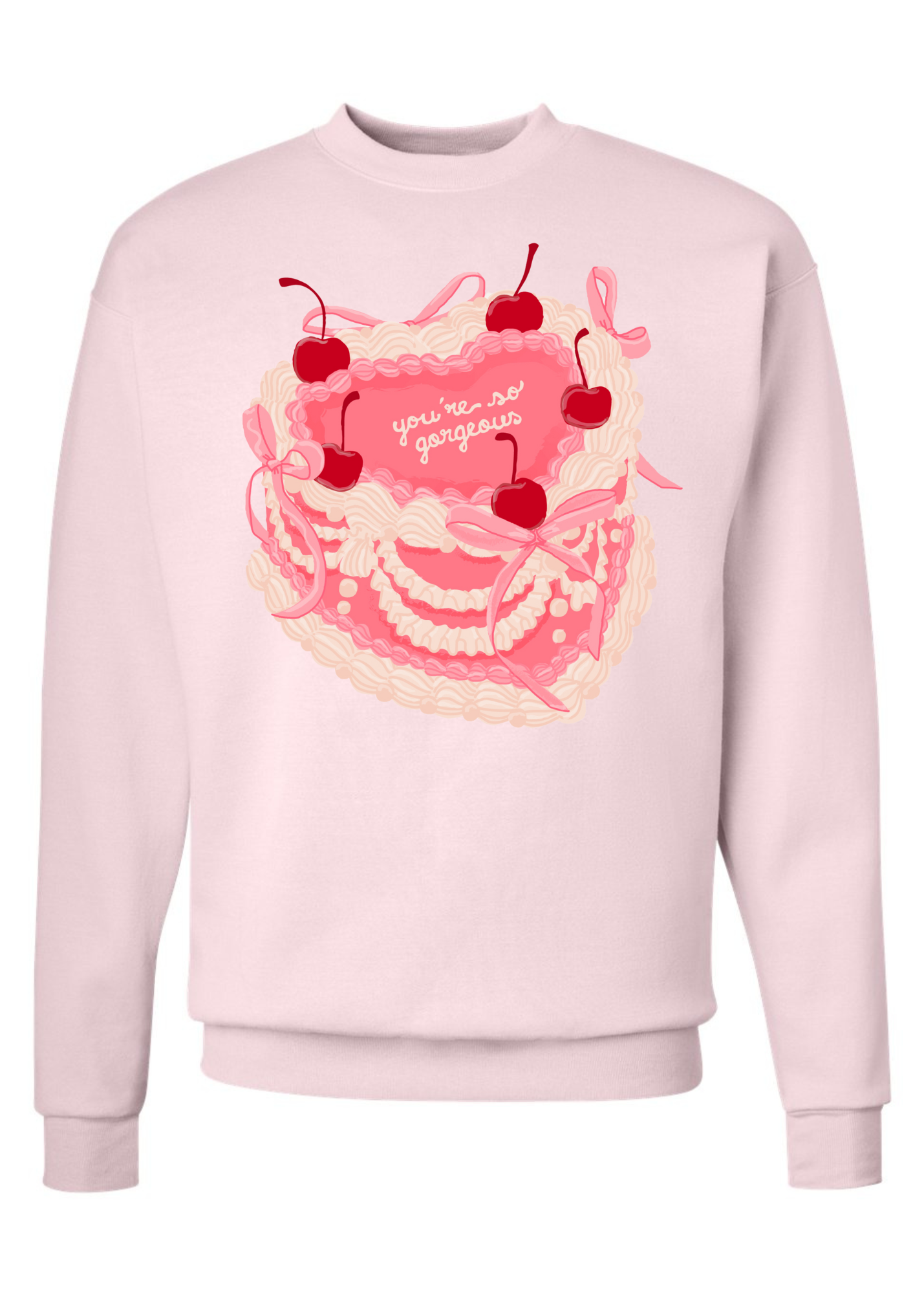 Pink Vintage Cake Sweatshirt | Adult Crewneck | RTS-Sister Shirts-Sister Shirts, Cute & Custom Tees for Mama & Littles in Trussville, Alabama.