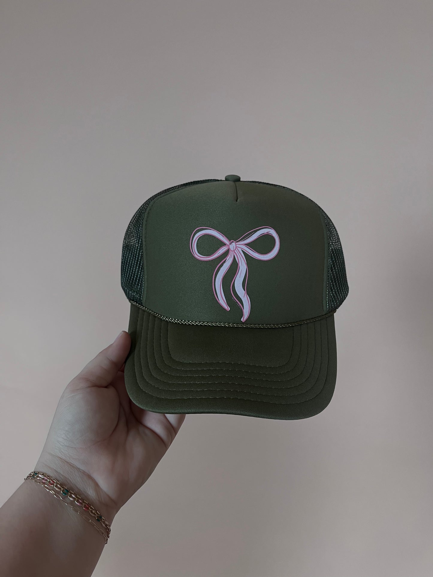 Oversized Bow | Adult Trucker Hat-Hats-Sister Shirts-Sister Shirts, Cute & Custom Tees for Mama & Littles in Trussville, Alabama.