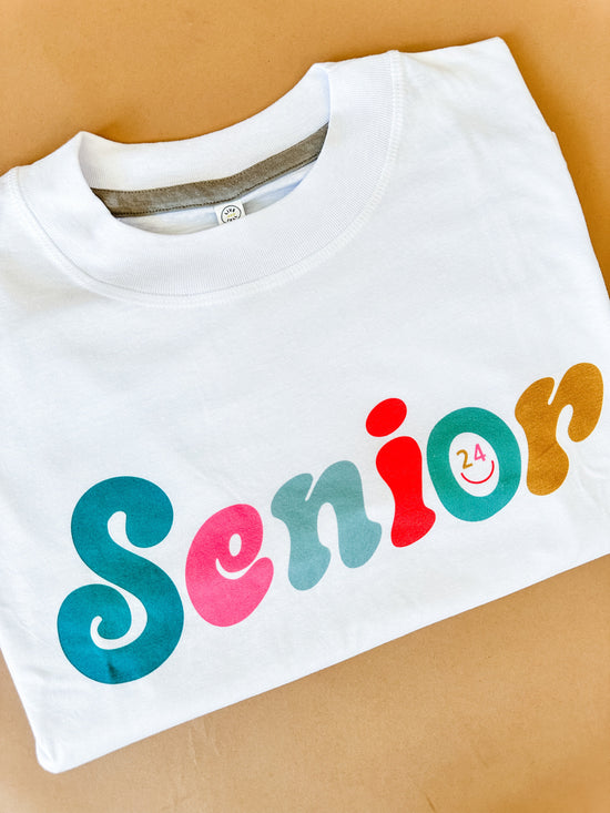 Senior '24 | Mom Crop Tee | RTS-Adult Tee-Sister Shirts-Sister Shirts, Cute & Custom Tees for Mama & Littles in Trussville, Alabama.