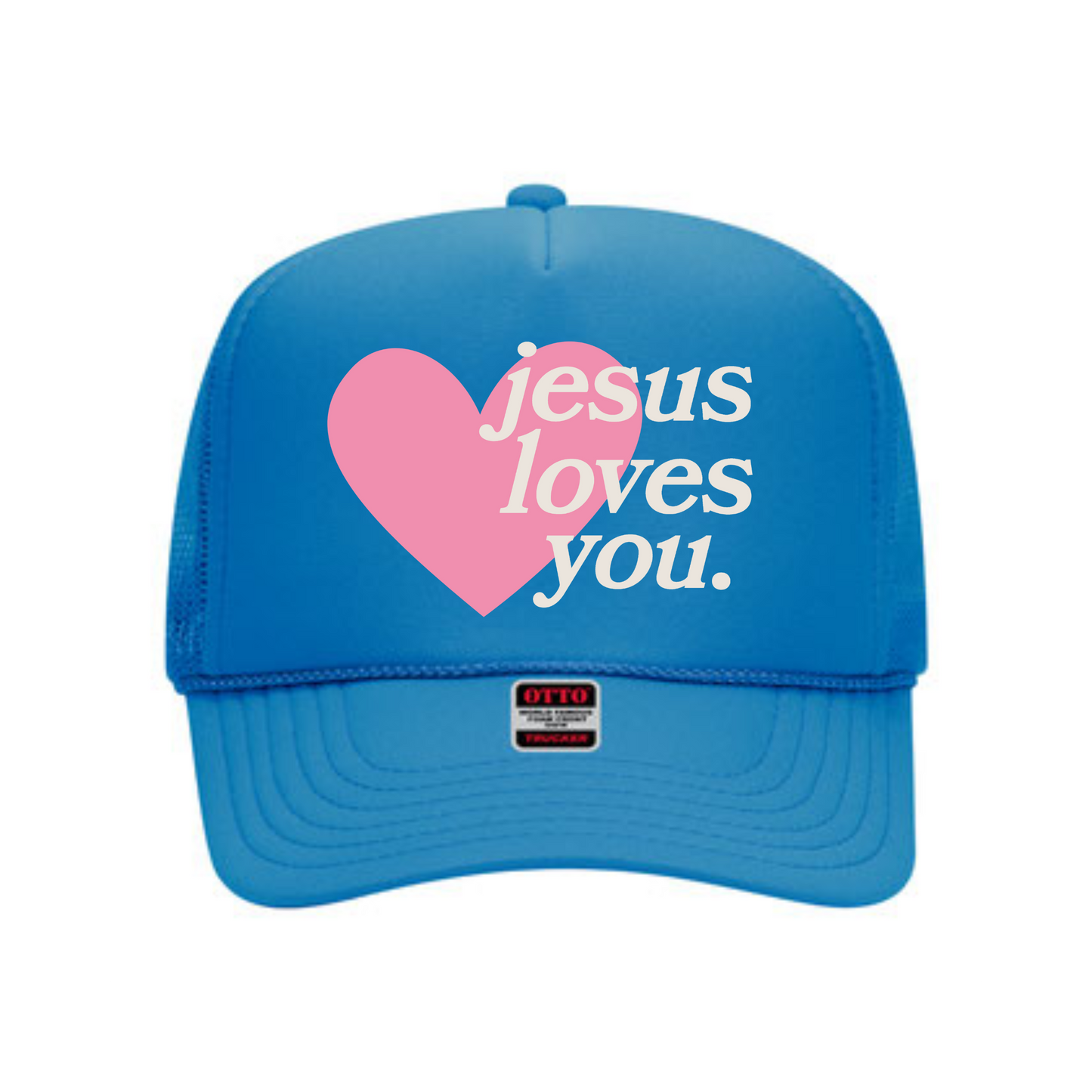 Jesus Loves You | Trucker Hat-Hats-Sister Shirts-Sister Shirts, Cute & Custom Tees for Mama & Littles in Trussville, Alabama.