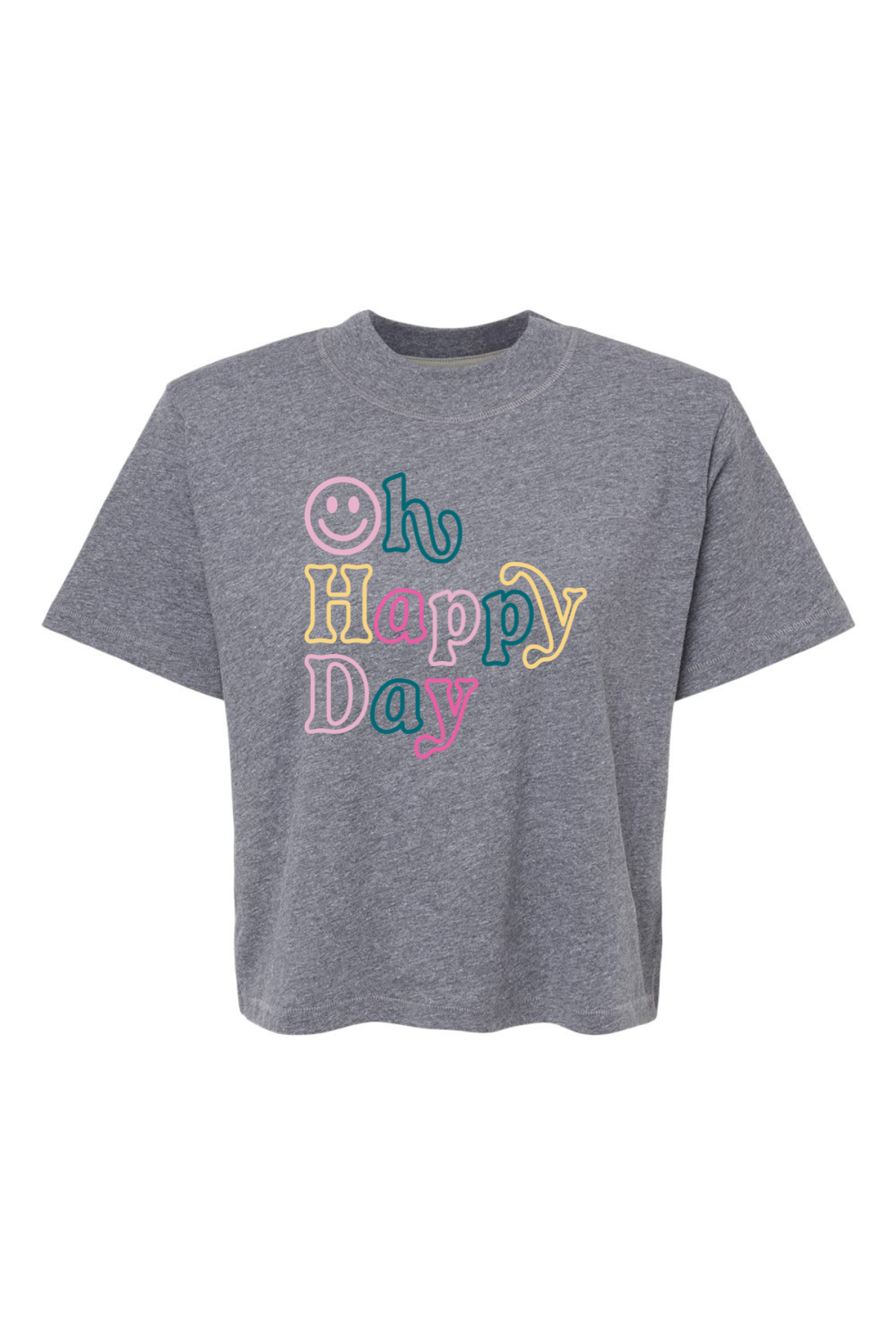 Oh Happy Day | Mom Crop Tee-Womens - Tops - Tees-Sister Shirts-Sister Shirts, Cute & Custom Tees for Mama & Littles in Trussville, Alabama.