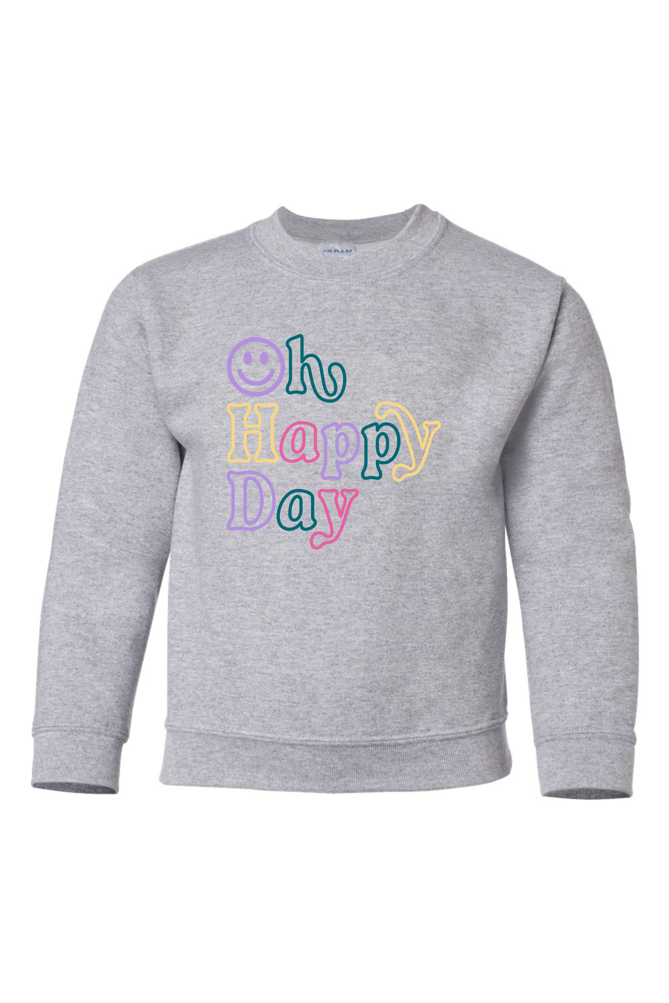 Oh Happy Day | Kids Crewneck-Youth - Tops - Sweatshirts-Sister Shirts-Sister Shirts, Cute & Custom Tees for Mama & Littles in Trussville, Alabama.