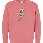 Cheetah Bolt | Youth Crewneck | RTS-Kids Crewneck-Sister Shirts-Sister Shirts, Cute & Custom Tees for Mama & Littles in Trussville, Alabama.