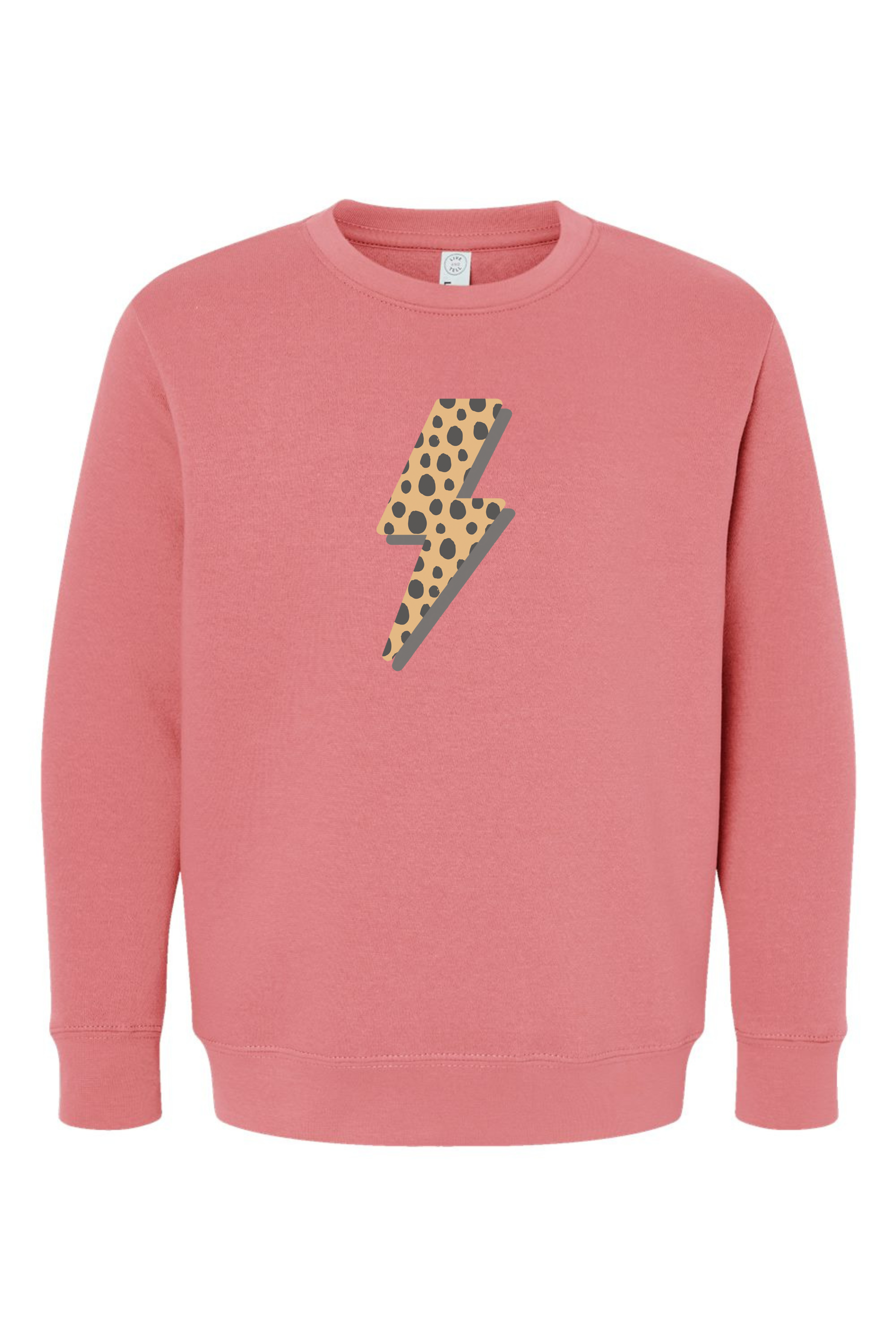 Cheetah Bolt | Youth Crewneck | RTS-Kids Crewneck-Sister Shirts-Sister Shirts, Cute & Custom Tees for Mama & Littles in Trussville, Alabama.