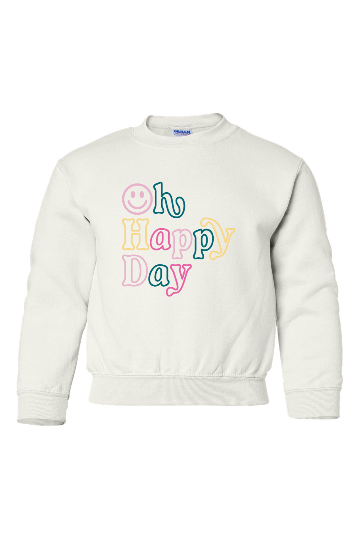 Oh Happy Day | Kids Crewneck-Youth - Tops - Sweatshirts-Sister Shirts-Sister Shirts, Cute & Custom Tees for Mama & Littles in Trussville, Alabama.