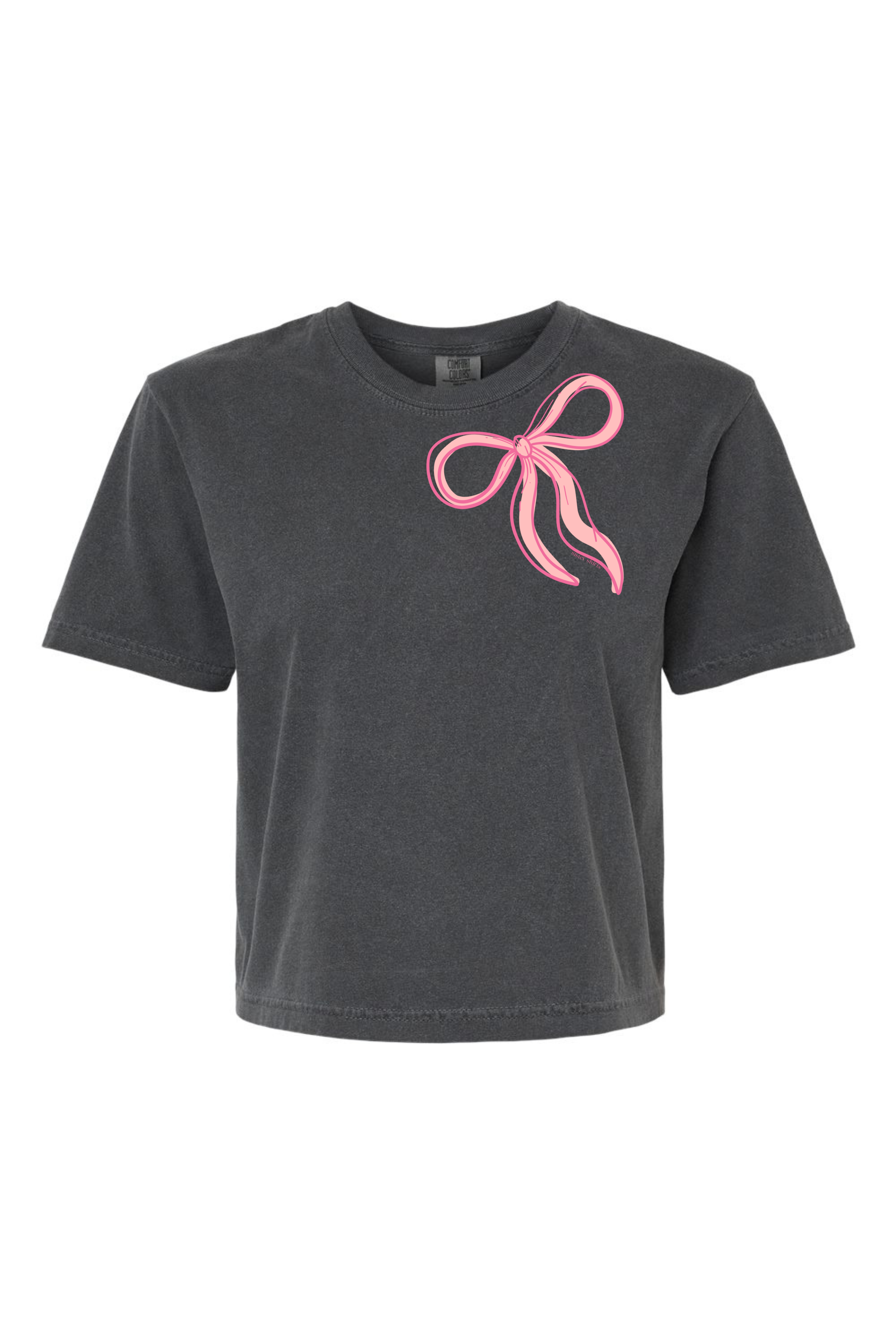 Oversized Bow | Boxy Crop Tee-Womens - Tops - Tees-Sister Shirts-Sister Shirts, Cute & Custom Tees for Mama & Littles in Trussville, Alabama.