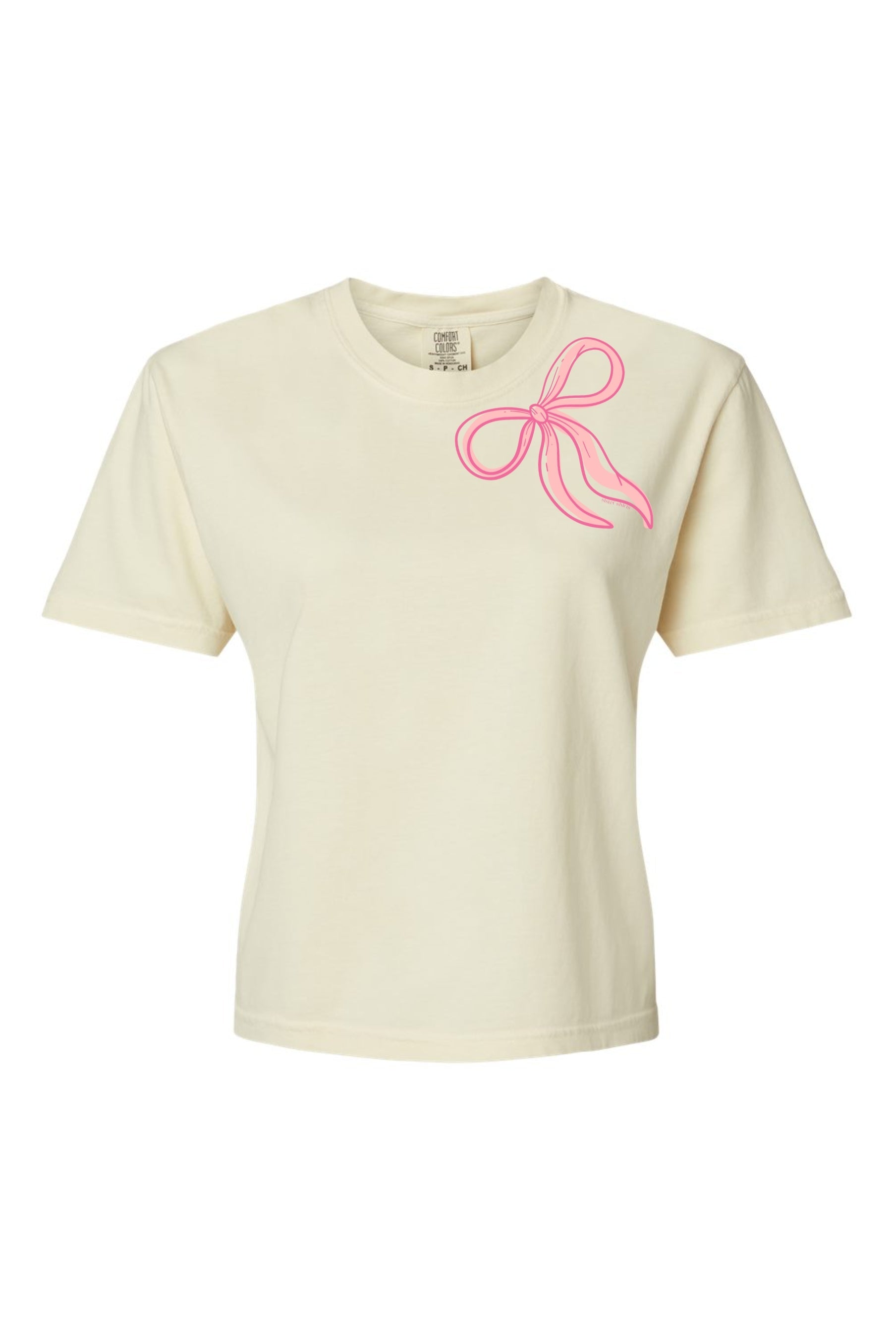 Oversized Bow | Boxy Crop Tee-Womens - Tops - Tees-Sister Shirts-Sister Shirts, Cute & Custom Tees for Mama & Littles in Trussville, Alabama.