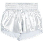 Metallic Game Day Shorts | Silver-Youth - Bottoms - Shorts-Sister Shirts-Sister Shirts, Cute & Custom Tees for Mama & Littles in Trussville, Alabama.