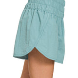 Elastic Waist Active Wear Shorts | Dusty Teal-women - bottoms - shorts-zenana-Sister Shirts, Cute & Custom Tees for Mama & Littles in Trussville, Alabama.