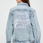 Image of God | Denim Jacket-Women - Outerwear - Jackets-Sister Shirts-Sister Shirts, Cute & Custom Tees for Mama & Littles in Trussville, Alabama.