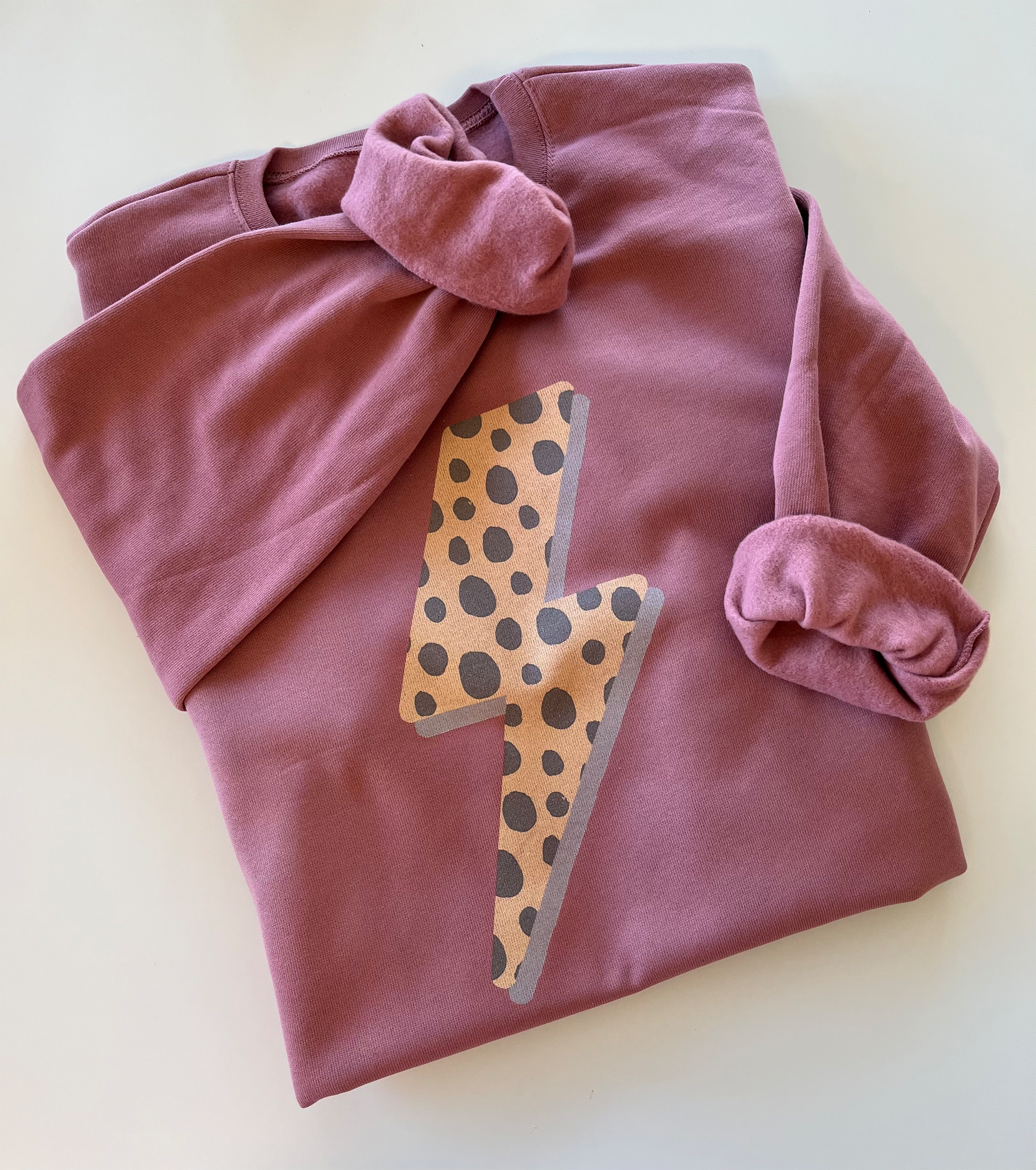 Cheetah Bolt | Adult Crewneck-Women - Tops - Crewnecks-Sister Shirts-Sister Shirts, Cute & Custom Tees for Mama & Littles in Trussville, Alabama.