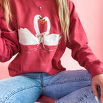 We Belong Together Swans | Adult Crewneck-Women - Tops - Crewnecks-Sister Shirts-Sister Shirts, Cute & Custom Tees for Mama & Littles in Trussville, Alabama.