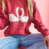 We Belong Together Swans | Adult Crewneck-Women - Tops - Crewnecks-Sister Shirts-Sister Shirts, Cute & Custom Tees for Mama & Littles in Trussville, Alabama.