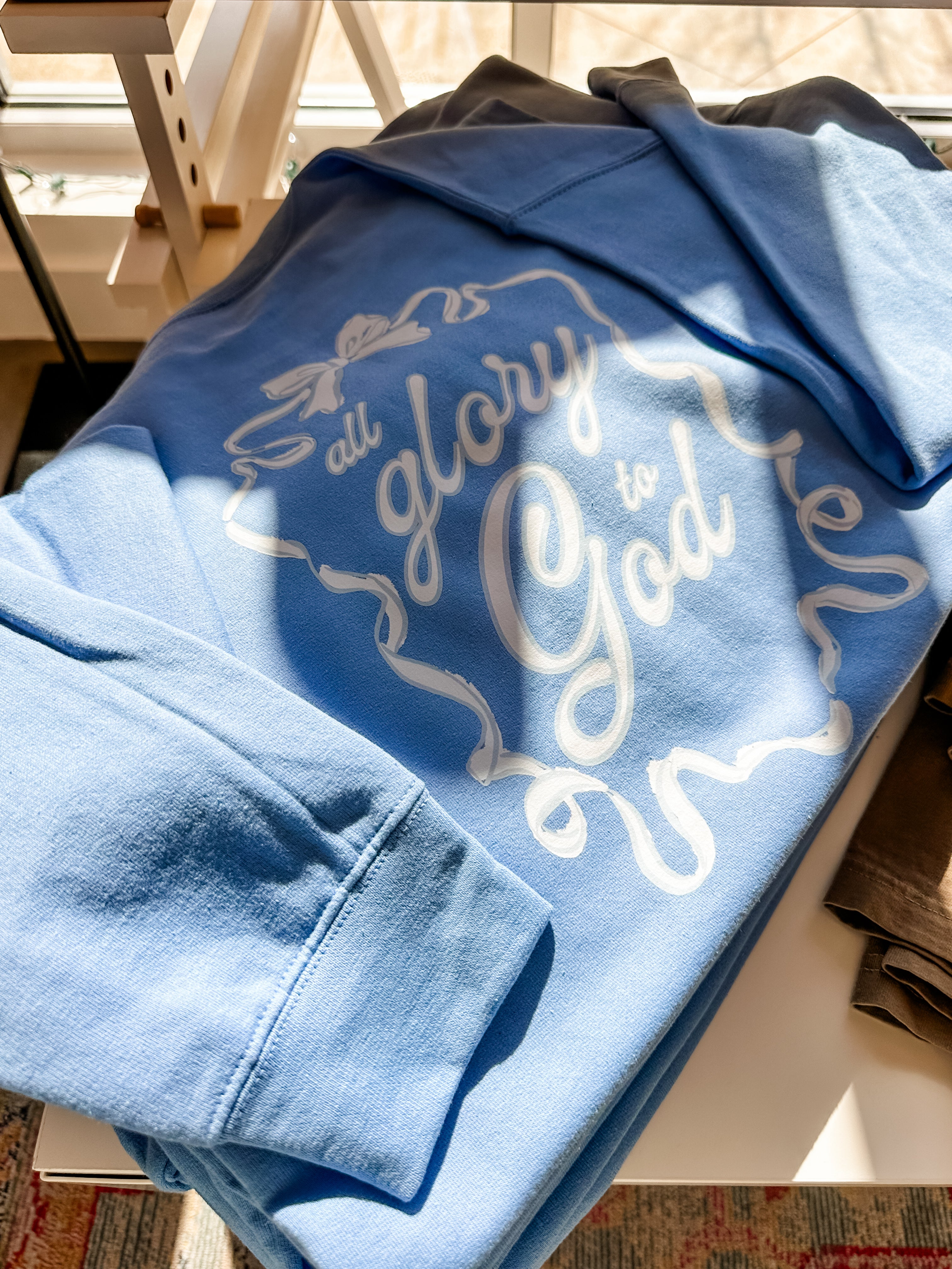 All Glory to God Bow | Adult Crewneck-Women - Tops - Crewnecks-Sister Shirts-Sister Shirts, Cute & Custom Tees for Mama & Littles in Trussville, Alabama.