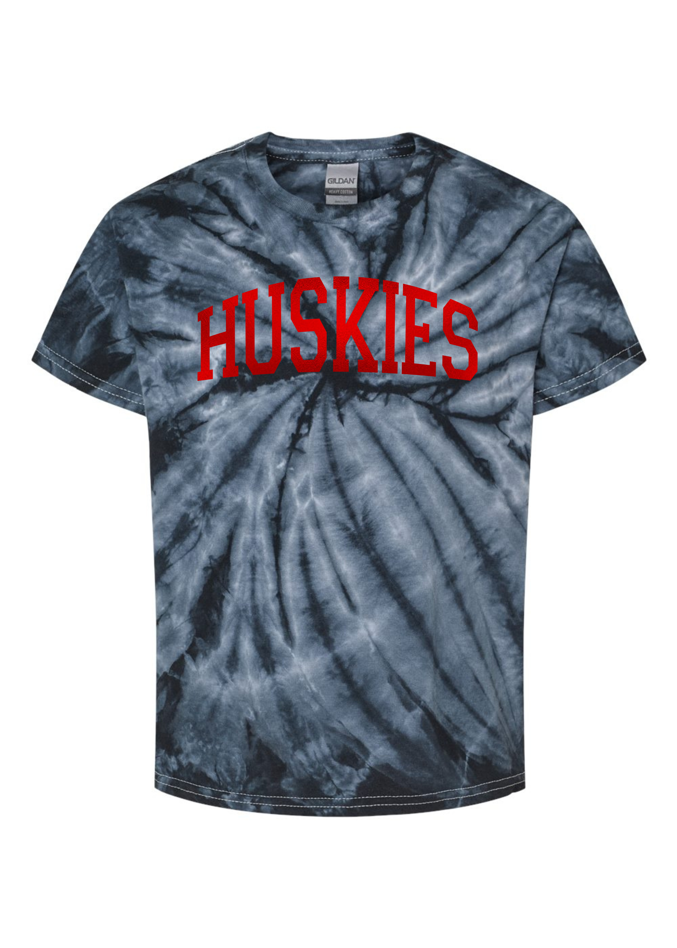 Huskies Foil | Kids Tie Dye Tee-Youth - Tops - Tees-Sister Shirts-Sister Shirts, Cute & Custom Tees for Mama & Littles in Trussville, Alabama.