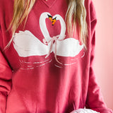 We Belong Together Swans | Adult Crewneck-Women - Tops - Crewnecks-Sister Shirts-Sister Shirts, Cute & Custom Tees for Mama & Littles in Trussville, Alabama.