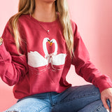 We Belong Together Swans | Adult Crewneck-Women - Tops - Crewnecks-Sister Shirts-Sister Shirts, Cute & Custom Tees for Mama & Littles in Trussville, Alabama.