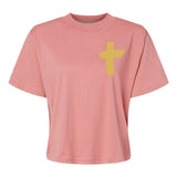 Gold Foil Cross | Mom Crop Tee | RTS-Cropped Tees-Sister Shirts-Sister Shirts, Cute & Custom Tees for Mama & Littles in Trussville, Alabama.