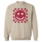 Alabama Happy Checkered | Adult Crewneck-Women - Tops - Crewnecks-Sister Shirts-Sister Shirts, Cute & Custom Tees for Mama & Littles in Trussville, Alabama.